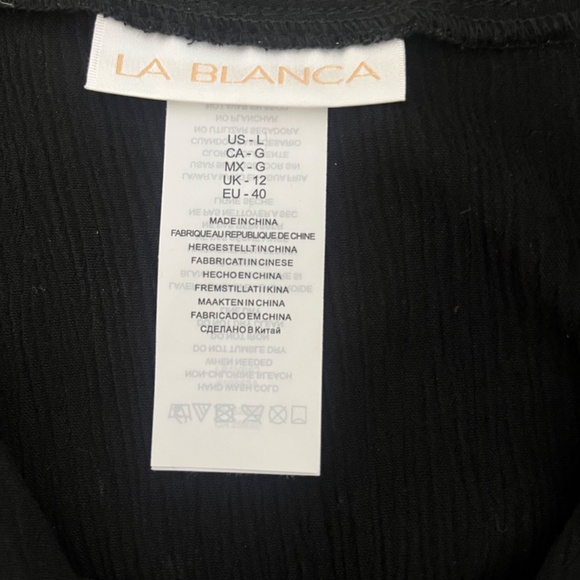 Black Tunic Swimsuit Cover-Up ~ LA BLANCA Resort Wear - Picture 8 of 8